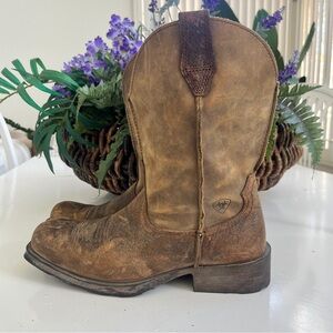 Ariat Western Boots Sz 8D RAMBLER 11” Square Toe Cowboy Brown Rugged Prescuffed
